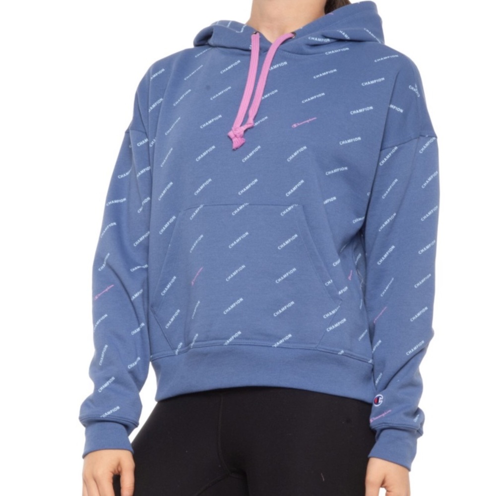 ♻️🆕 Champion All Over multicolored Print 💪Powerblend Hoodie (86)